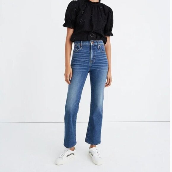 Madewell Medium Blue Wash Slim Demi Boot Jeans - Picture 2 of 9